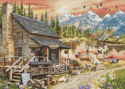 Cross stitch kit Log Cabin General Store - Luca-s