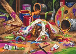 Cross stitch kit Puppy Picasso - Luca-S