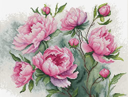 Borduurpakket The Charm of Peonies - Luca-S