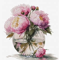 Borduurpakket Bouquet of Peonies - Luca-S