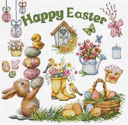 Cross stitch kit Happy Easter - Luca-S