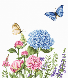 Cross stitch kit Summer Flowers and Butterflies - Luca-S