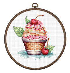 Cross stitch kit Cherry Ice Cream - Luca-S
