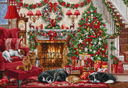 Cross stitch kit Cosy Fireplace - Luca-S