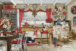Borduurpakket Christmas Farmhouse Kitchen - Luca-S
