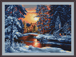 Petit Point borduurpakket Winter Landscape - Luca-S