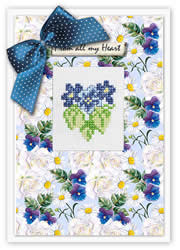 Cross Stitch Kit Postcard Flower - Luca-S