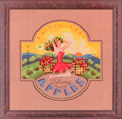 Cross Stitch Chart Golden Girl Apples - Mirabilia Designs