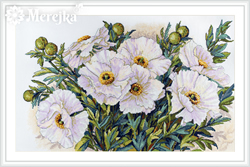 Cross stitch kit White Flowers - Merejka