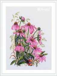 Cross stitch kit Coneflowers - Merejka