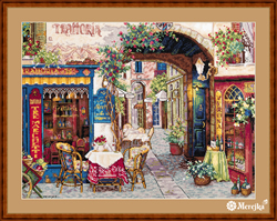 Cross stitch kit Cafe in Verona - Merejka