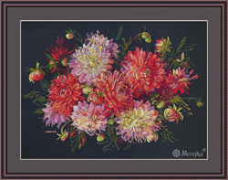 Cross stitch kit Dahlias - Merejka