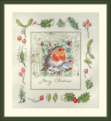 Borduurpakket The Christmas Robin - Merejka