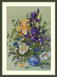Cross stitch kit Irises and Wildflowers - Merejka