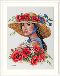Cross stitch kit Flower Hat - Merejka