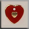 Glass Treasures Small Engraved Heart Red-Gold - Mill Hill