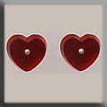 Glass Treasures Petite Flat Heart-Matte Ruby - Mill Hill