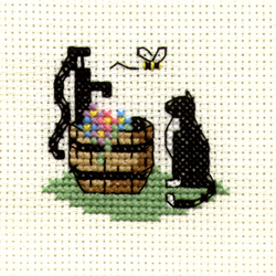 Cross Stitch Kit Cat at Waterpump - Mouseloft