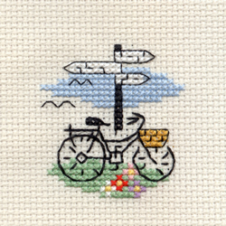 Cross Stitch Kit Bicycle and Signpost - Mouseloft