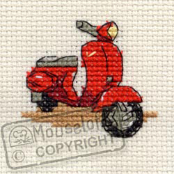 Borduurpakket Red Scooter - Mouseloft