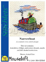 Cross stitch kit Narrowboat - Mouseloft