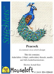 Cross stitch kit Peacock - Mouseloft