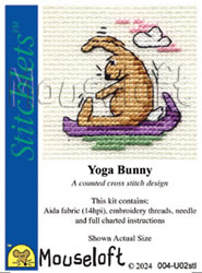 Cross stitch kit Yoga Bunny - Mouseloft