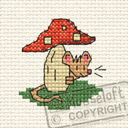Cross Stitch Kit Tiny Toadstool in the Woods - Mouseloft