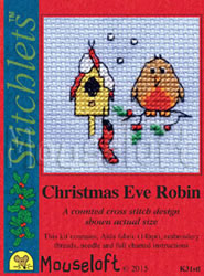 Cross stitch kit Christmas Eve Robin - Mouseloft