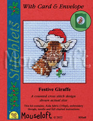 Borduurpakket Festive Giraffe - Mouseloft