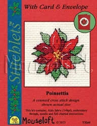 Cross stitch kit Poinsettia - Mouseloft