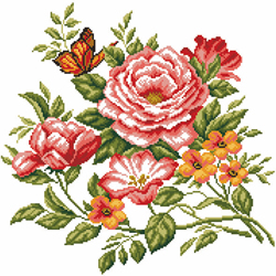 Pre-printed Aida Flowers Delight - Matryonin Posad