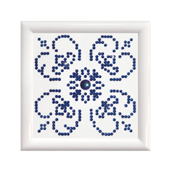 Diamond Dotz Blue on White with Frame - Needleart World