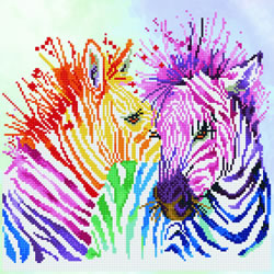 Diamond Dotz Rainbow Zebras - Needleart World