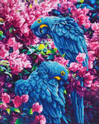 Diamond Dotz Blue Parrots - Needleart World