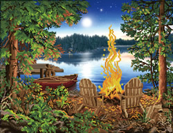 Diamond Dotz Lakeside Red Canoe - Needleart World