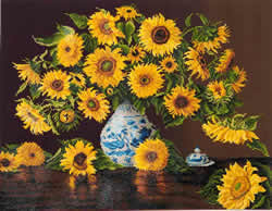 Diamond Dotz Sunflowers in a china vase - Needleart World