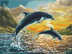 Diamond Dotz Dolphin Sunset - Needleart World