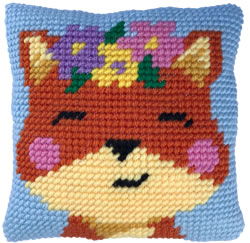 Kussen borduurpakket Spring time Fox - Needleart World