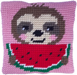 Kussen borduurpakket Sloth Munch - Needleart World