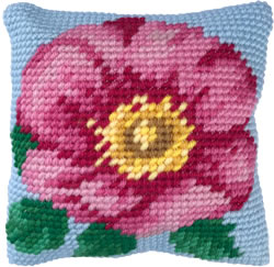 Cushion cross stitch kit Wild Rose - Needleart World