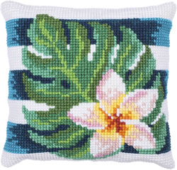 Cushion cross stitch kit Frangipanni Shade - Needleart World