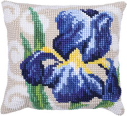 Kussen borduurpakket Blue Iris - Needleart World