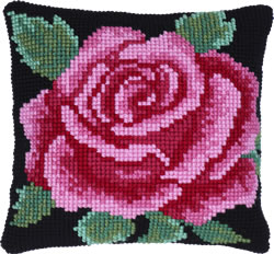 Cushion cross stitch kit Classical Rose - Needleart World