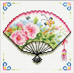 Voorbedrukt borduurpakket Rose Fan - Needleart World