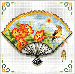 Voorbedrukt borduurpakket Nasturtium Fan - Needleart World