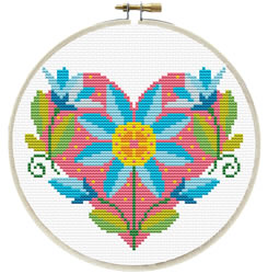 Voorbedrukt borduurpakket Floral Heart - Needleart World