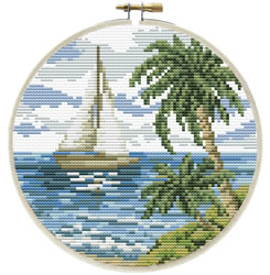 Pre-printed cross stitch kit Sailing Away - Needleart World