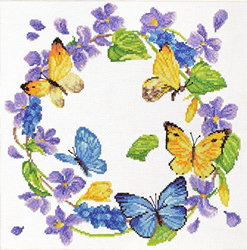 Pre-printed cross stitch kit Summer Wreath - Needleart World