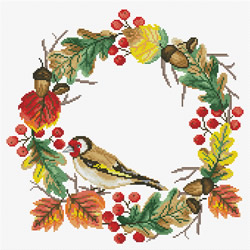 Pre-printed cross stitch kit Autumn Wreath - Needleart World